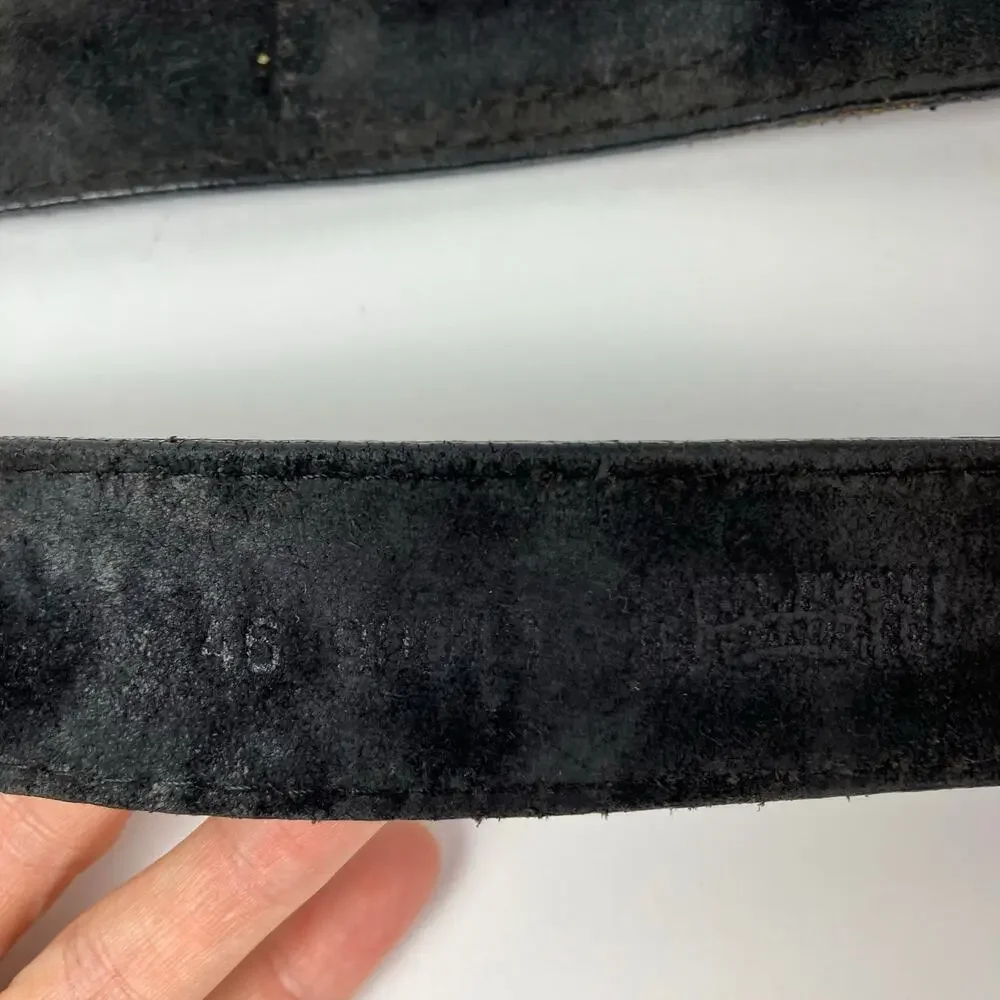 Duluth Trading Company Mens Size 46 Ranger Work Belt Black Leather Made USA